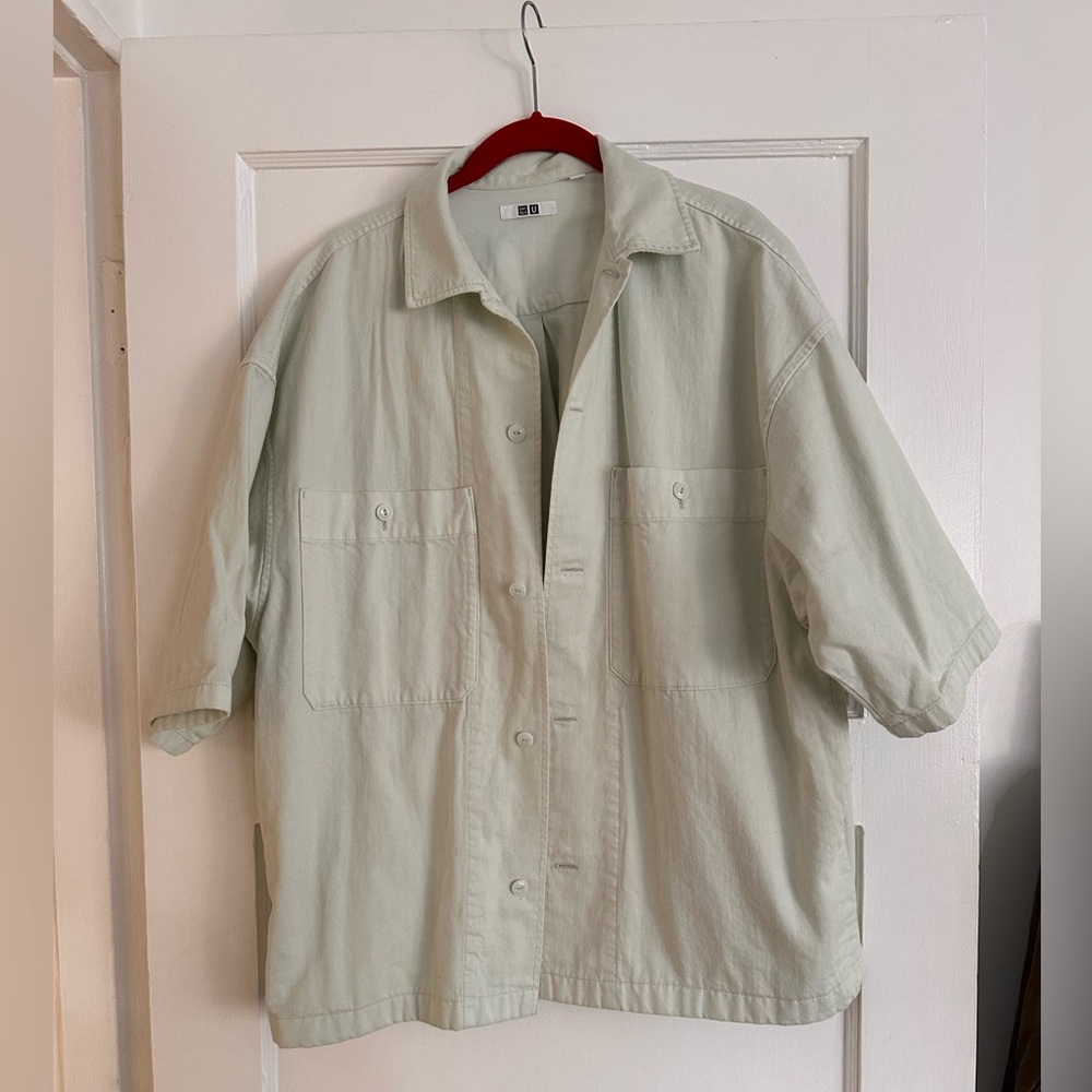 Uniqlo oversized workwear shirt in mint